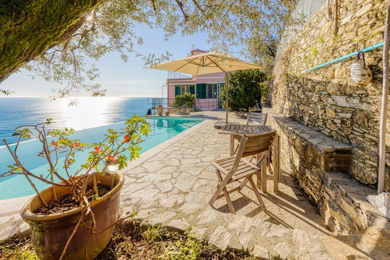 Casaviva - Ampio Trilocale Vista Mare Con Piscina - Pieve Alta Daire Pieve Ligure Dış mekan fotoğraf