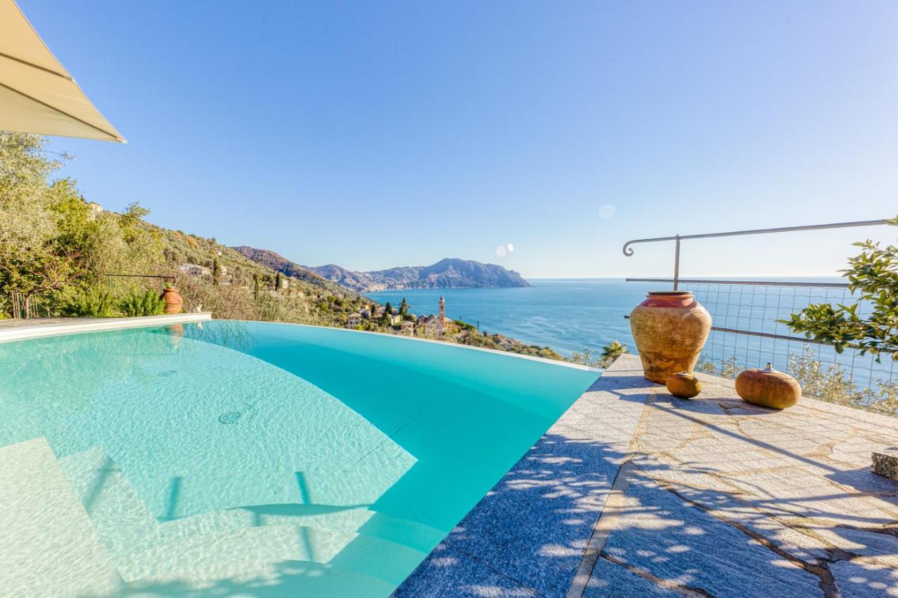 Casaviva - Ampio Trilocale Vista Mare Con Piscina - Pieve Alta Daire Pieve Ligure Dış mekan fotoğraf