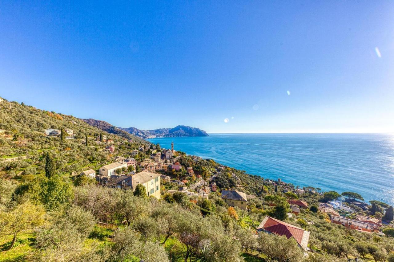 Casaviva - Ampio Trilocale Vista Mare Con Piscina - Pieve Alta Daire Pieve Ligure Dış mekan fotoğraf