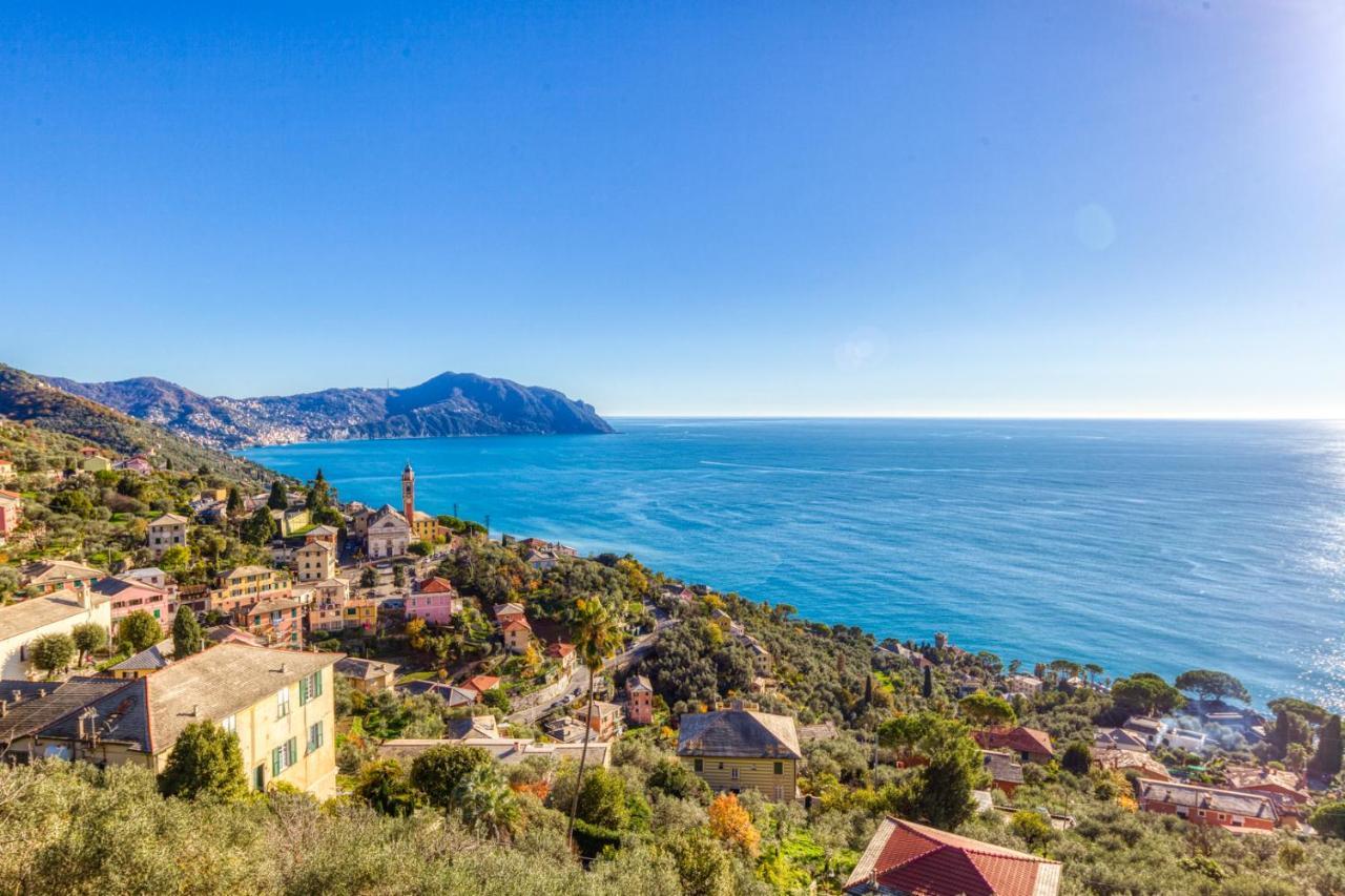 Casaviva - Ampio Trilocale Vista Mare Con Piscina - Pieve Alta Daire Pieve Ligure Dış mekan fotoğraf