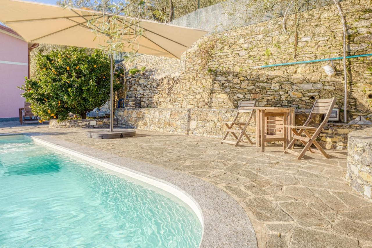 Casaviva - Ampio Trilocale Vista Mare Con Piscina - Pieve Alta Daire Pieve Ligure Dış mekan fotoğraf