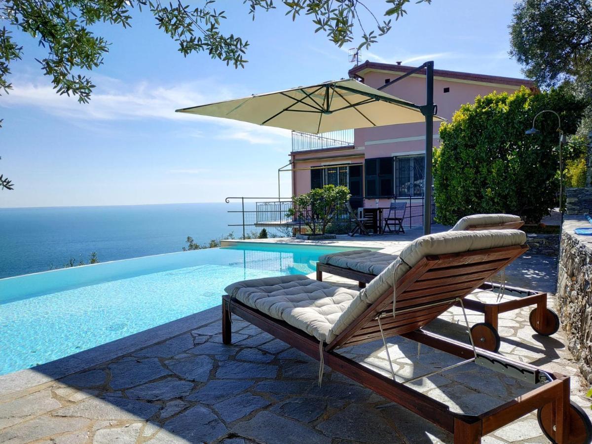 Casaviva - Ampio Trilocale Vista Mare Con Piscina - Pieve Alta Daire Pieve Ligure Dış mekan fotoğraf