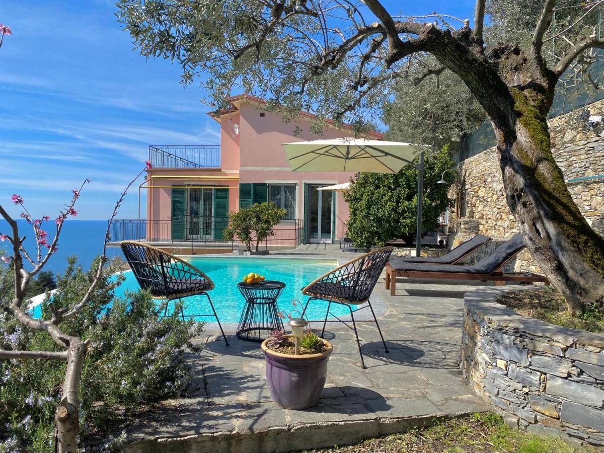 Casaviva - Ampio Trilocale Vista Mare Con Piscina - Pieve Alta Daire Pieve Ligure Dış mekan fotoğraf