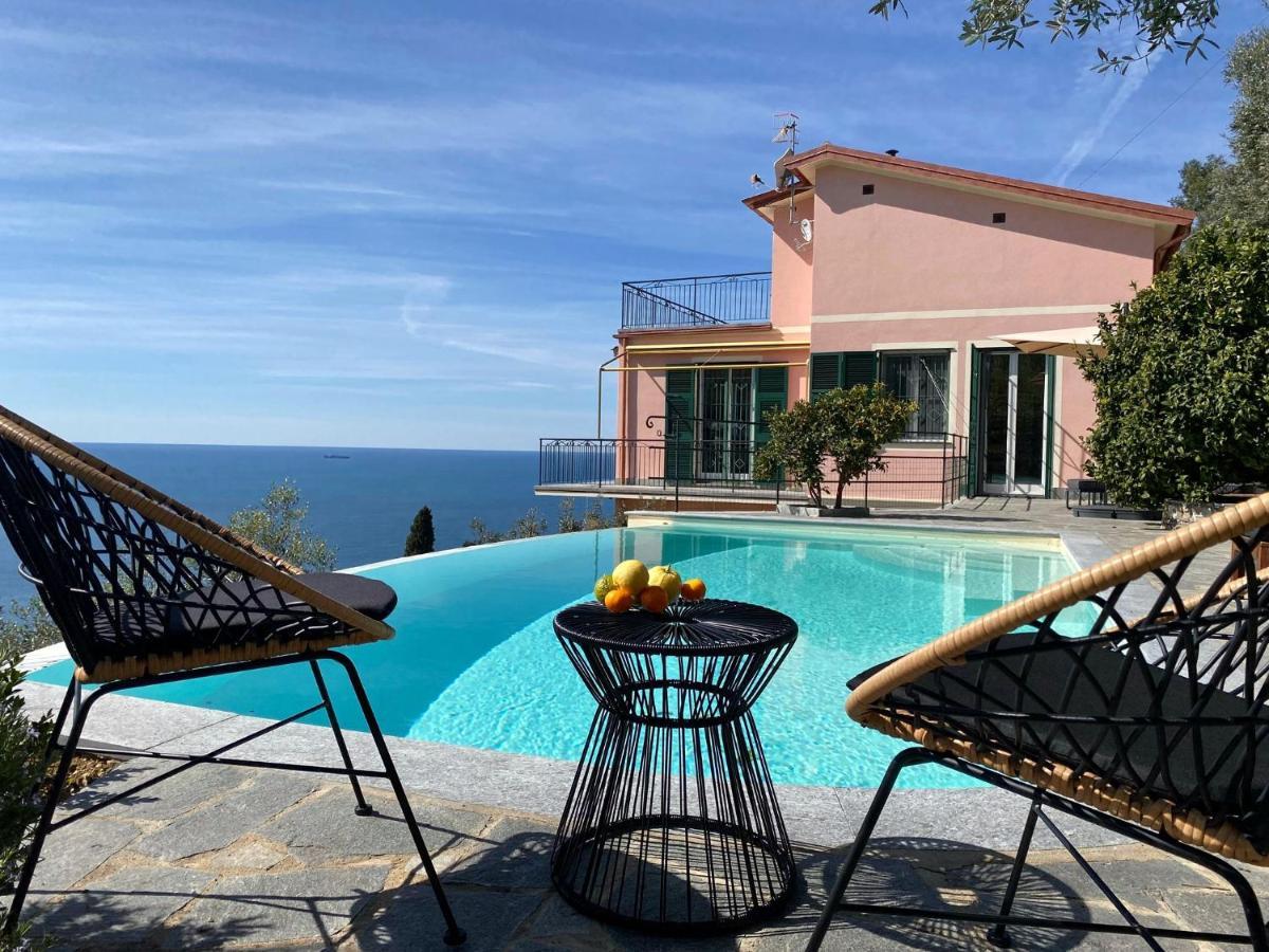 Casaviva - Ampio Trilocale Vista Mare Con Piscina - Pieve Alta Daire Pieve Ligure Dış mekan fotoğraf