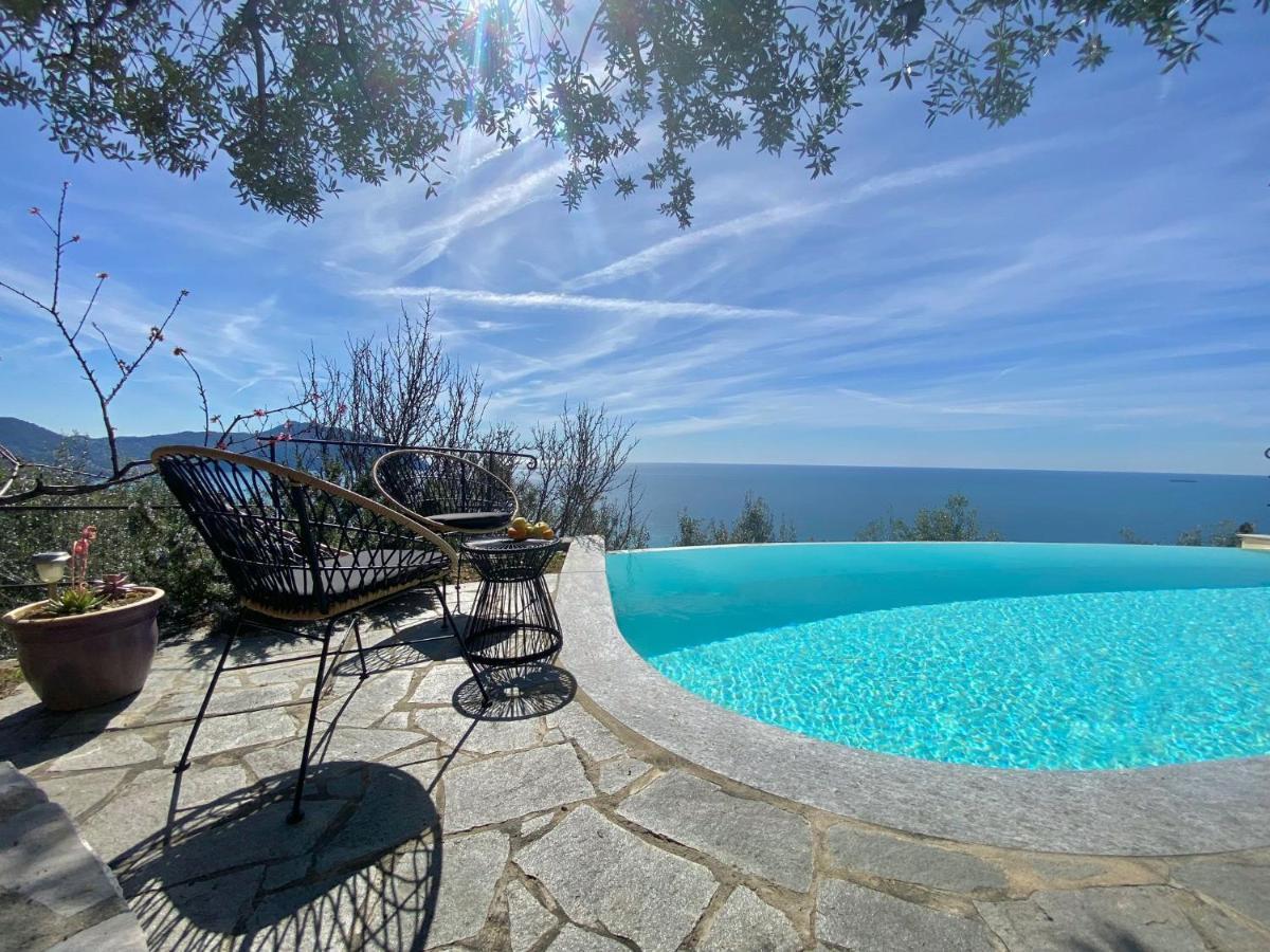 Casaviva - Ampio Trilocale Vista Mare Con Piscina - Pieve Alta Daire Pieve Ligure Dış mekan fotoğraf