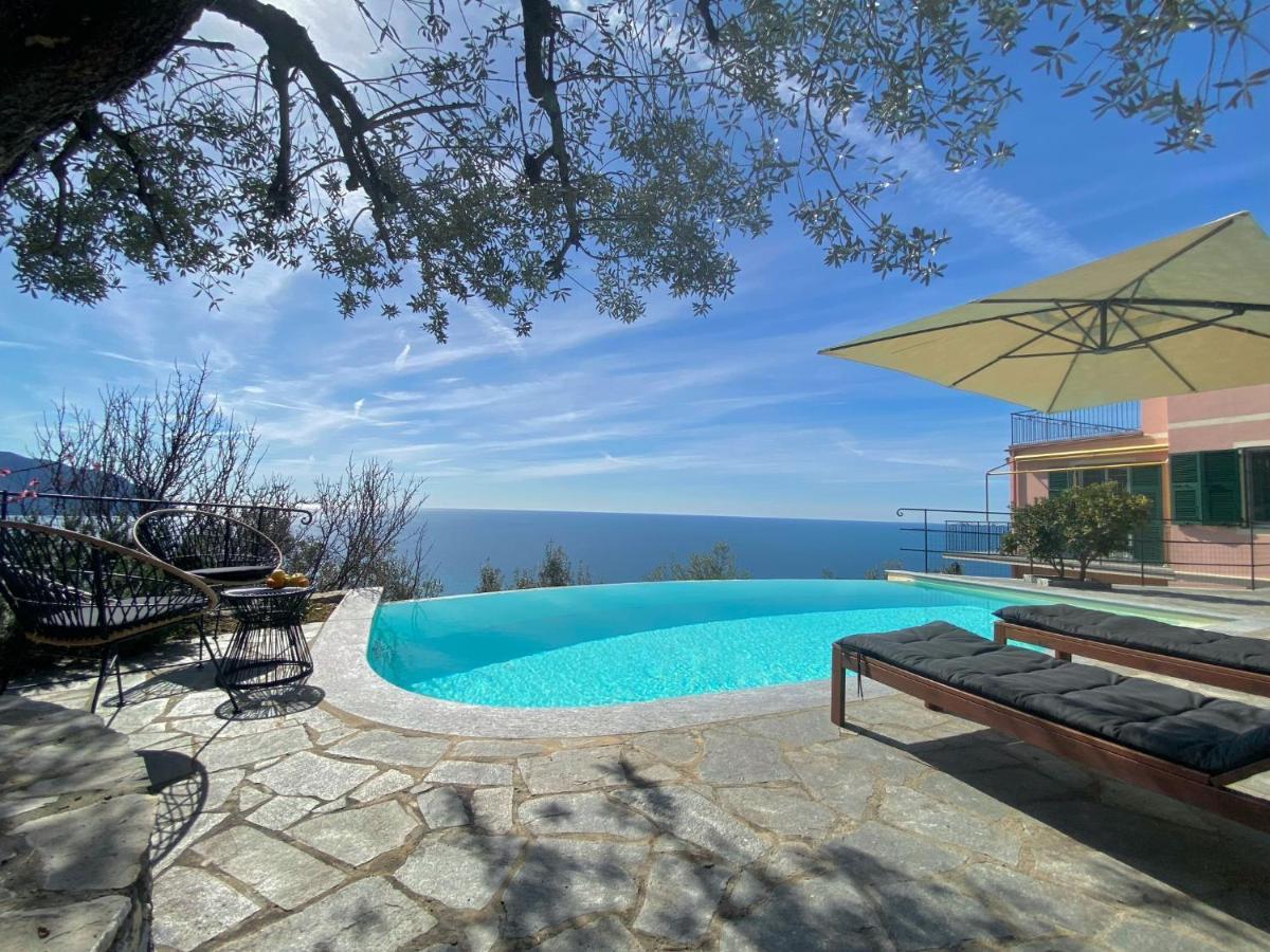 Casaviva - Ampio Trilocale Vista Mare Con Piscina - Pieve Alta Daire Pieve Ligure Dış mekan fotoğraf